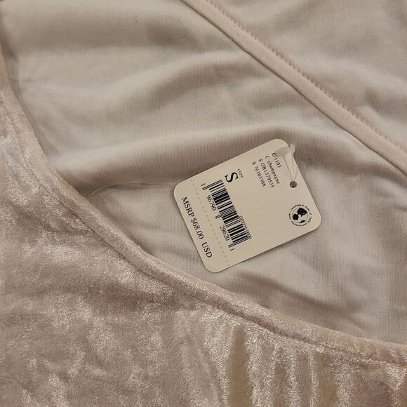 Free People NWT All Night Velvet Tunic Champagne Small - Picture 9 of 9